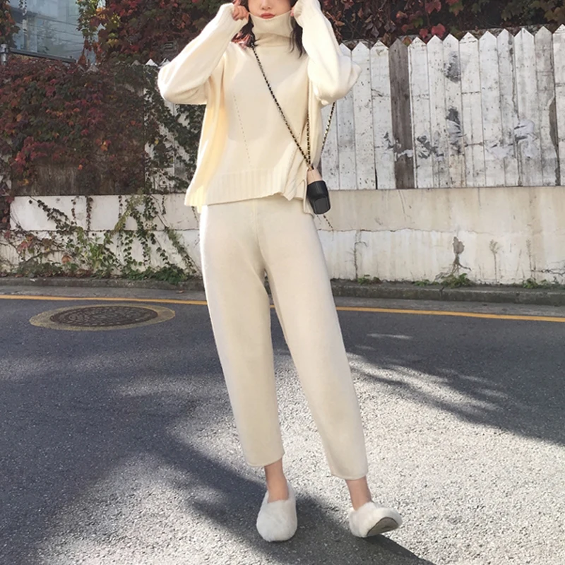 Комплект свитеров для женщин зимний комплект из 2 предметов офисные женские