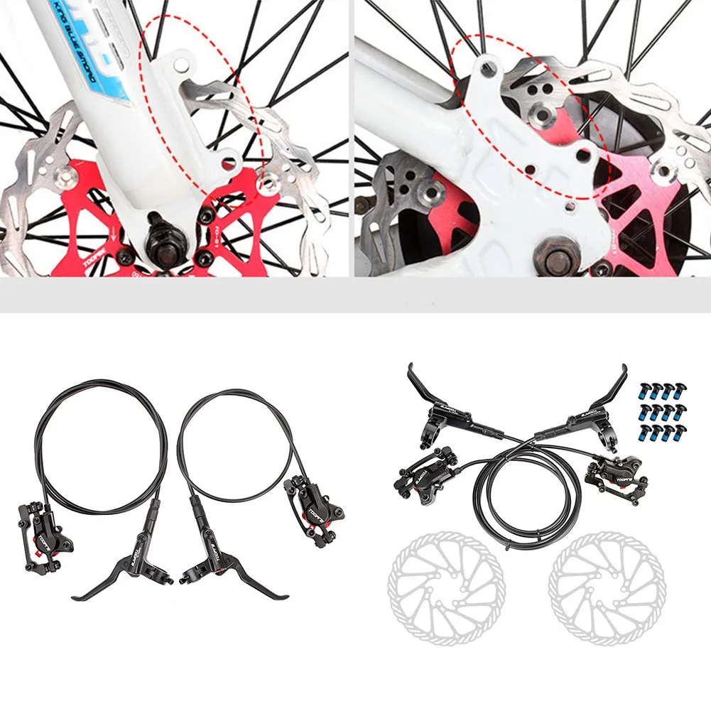 

160mm Disc Brakes Accessories Aluminum Alloy Black Fittings Front/Rear