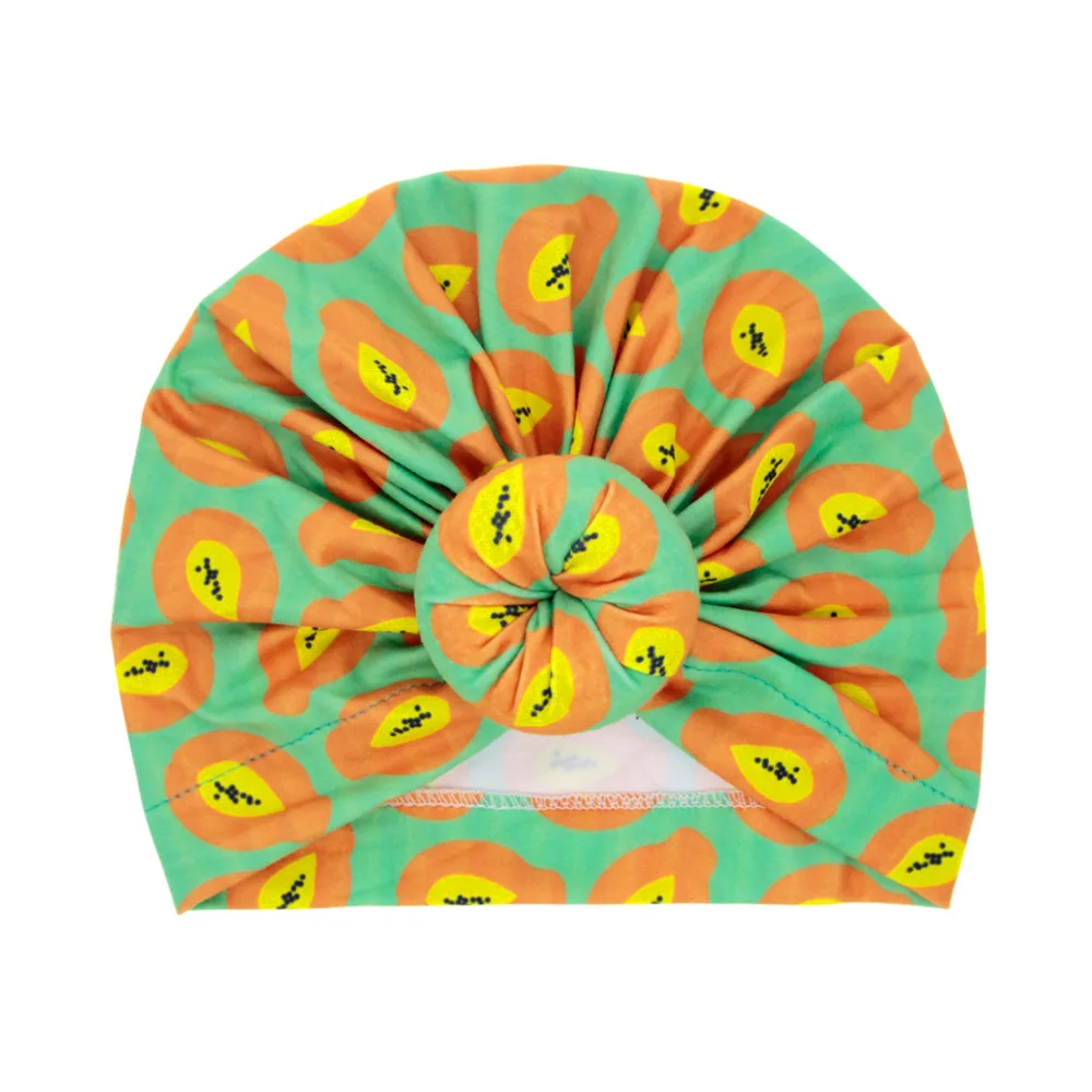 Детские шапки с фруктовым узором для девочек зимняя осенняя хлопковая мягкая