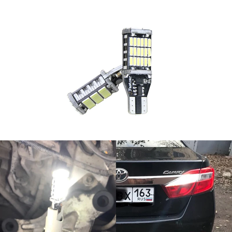 Bombilla de luz reversa 15 SMD LED W16W T15 955 921 para Nissan Pathfinder 05-On