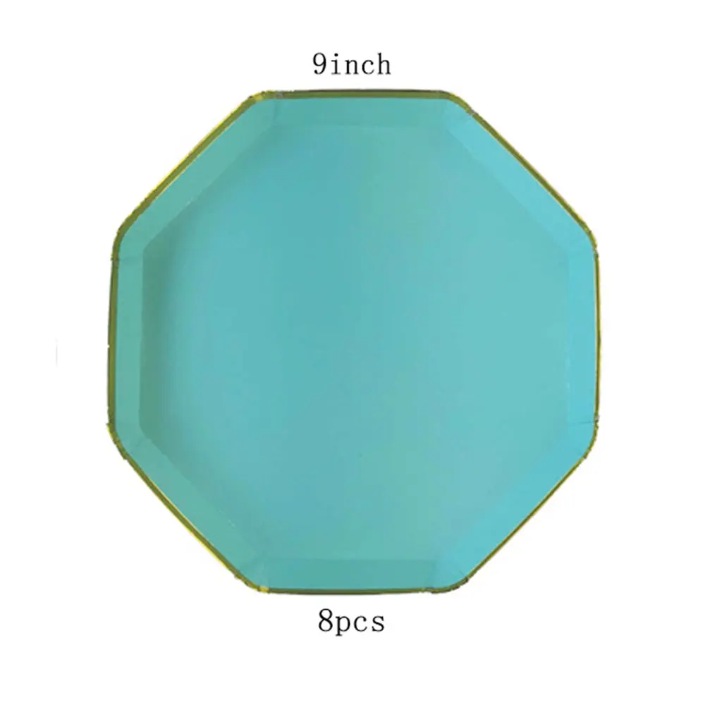 Восьмиугольные вечерние столовые приборы Tiffany Blue на день рождения свадьбу Декор