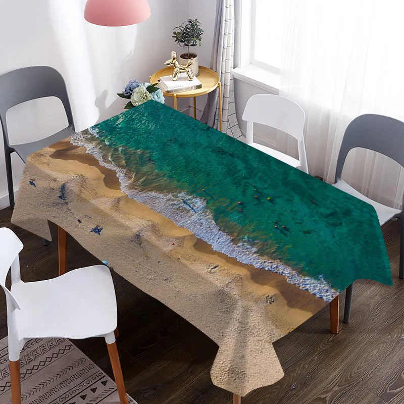 Пользовательская 3D скатерть с морским узором водонепроницаемая ткань Оксфорд