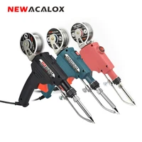 newacalox 110v220v 60w automatically send tin gun hand held soldering iron internal heat with power switch welding repair tool