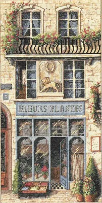 

Top Quality Beautiful Lovely Counted Cross Stitch Kit French Flower Shop Fleurs Plantes Florist's Florist dim 13704
