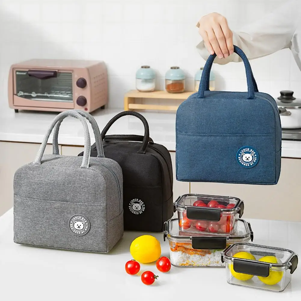 

New Portable Lunch Bag New Thermal Insulated Lunch Box Tote Cooler Handbag Lunch Bags For Women Convenient Box Tote Food Bags