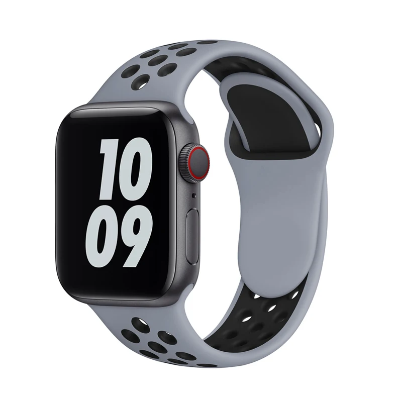 

Silicone Strap For Apple Watch Band 44mm 40mm 42mm 38mm Breathable Sport bracelet Apple watch 6 Strap iWatch series 5 4 3 se