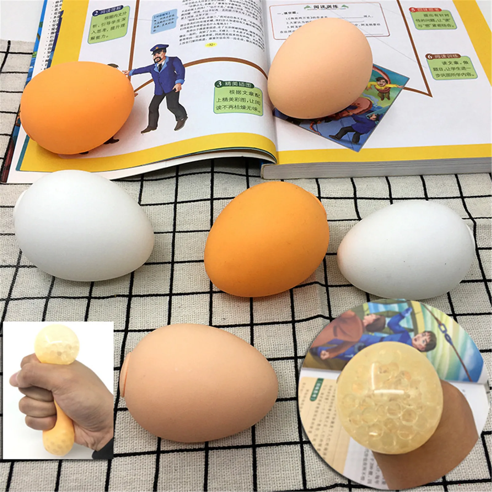 

Decompression Egg Vent Ball Anti Stress Finger Hand Squeeze Stress Reliever Fidget Toy Simulation Egg Squeeze Toy Kids Toy 15pcs
