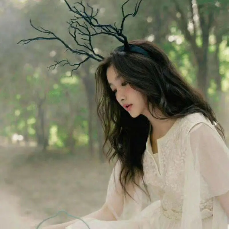 Рождественский головной убор для Хеллоуина готический рога бабочки оленя ветви