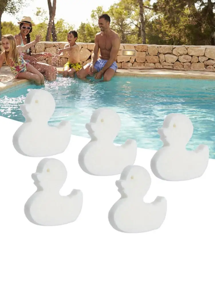 

10pcs Duck Shape Oil Absorbing Sponge Swimming Pool Foam Sponge Filter Tub Spa Oil Absorbing Sludge Cleaning Tool