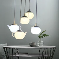 modern teapot pendant lights cups nordic led hanging lamps for dining room kitchen hotel bedroom light fixtures home decoration