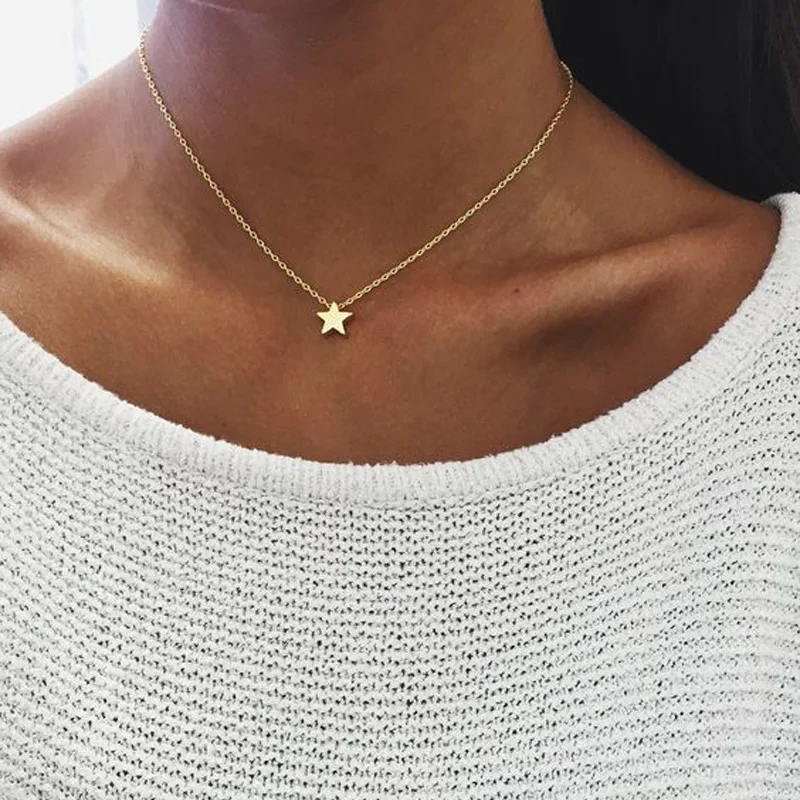 

2021 Fashion Girl Necklace Thicken Star Pendant Clavicle Sweater Necklace Friend Gift
