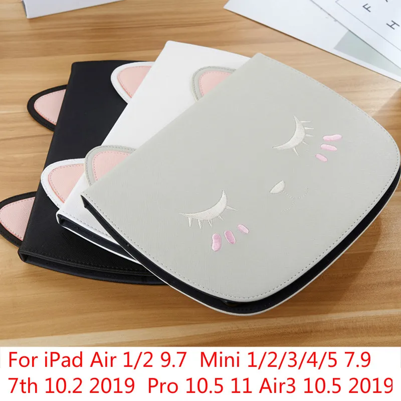 Чехол с милым котом для iPad 7 10 2 2019 Air 1/2 9 Mini 1/2/3/4/5 Pro 5 11 смарт-чехол из ПУ планшета |