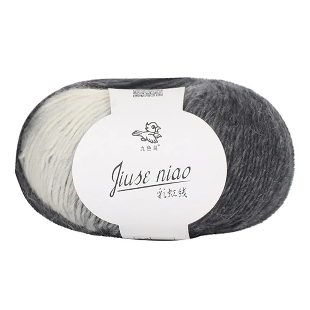 Duan окрашенная Радужная шерстяная линия градиент цвета Diy свитер шапка шарф