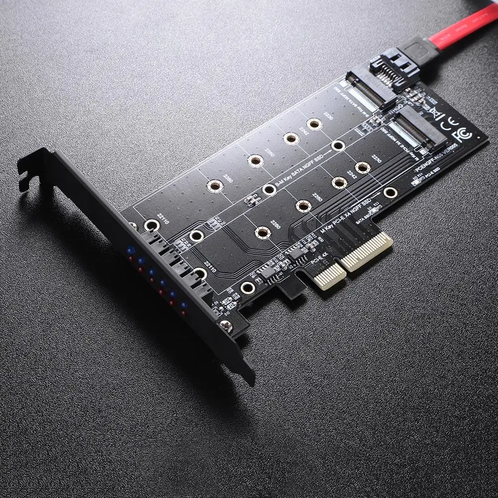 адаптер pci e 4x к ngff ssd карта b key m key m 2 ngff nvme дво