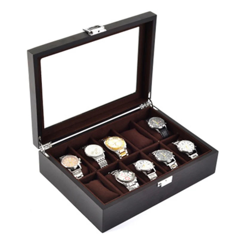 

10 grids luxury home wooden watch box men 10 slots top quality watch case holder for men watches WT-25