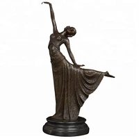 artshom ds 318 handmade female woman ballet dance player bronze sculpture girl statue figurine study room decor