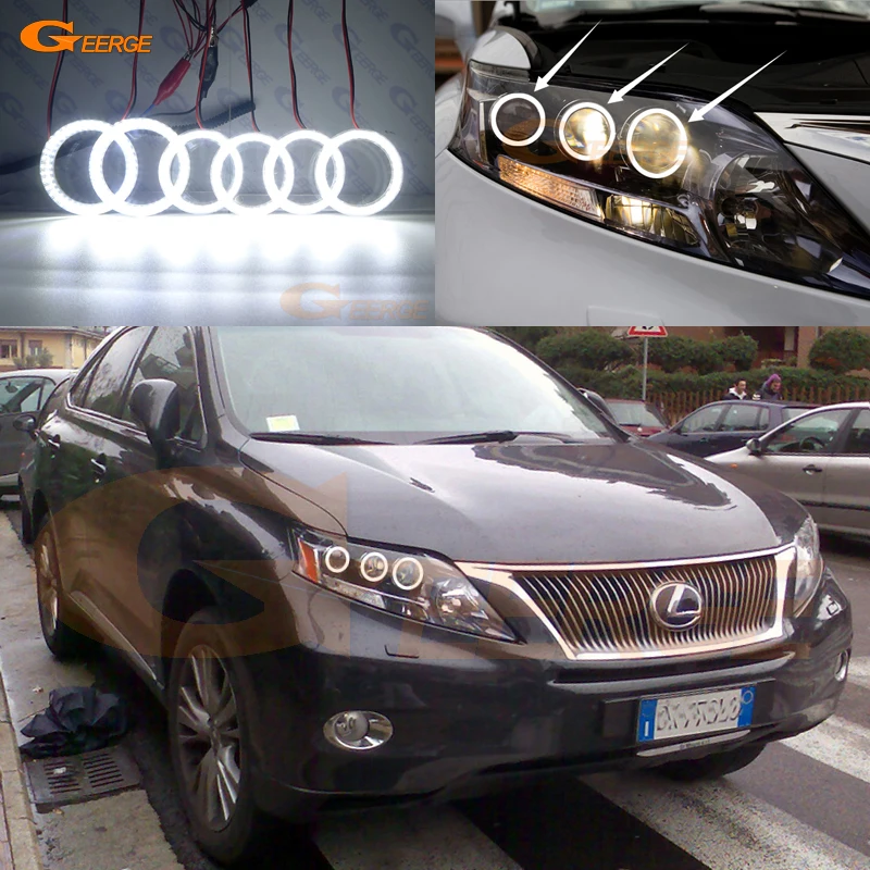 Для Lexus RX450h 2009 2010 2011 2012 Отлично 6 шт кольца супер яркий SMD светодиодный ангельские