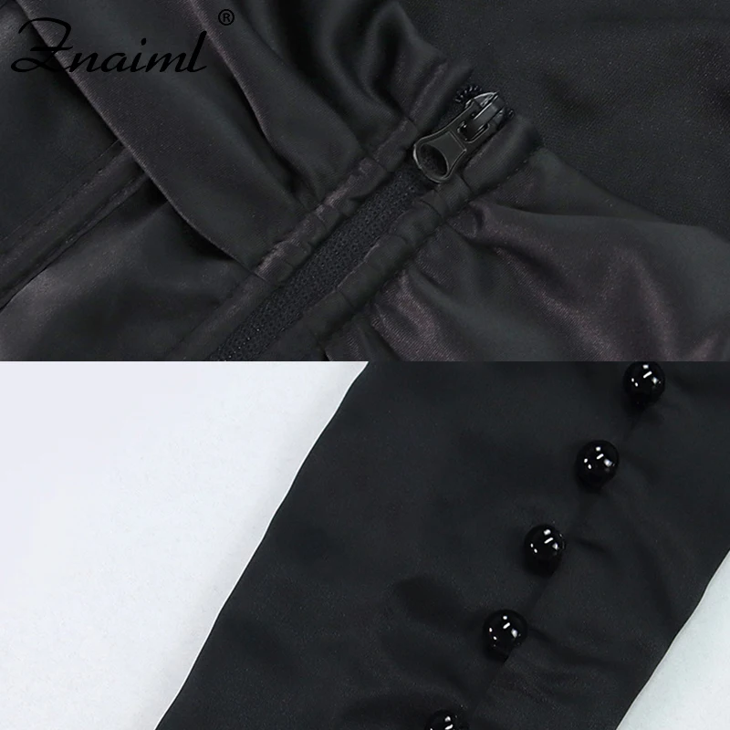 

Znaiml Elegant Off Shoulder Hot Sale Autumn Black Color Vintage New Women Blouse Puff Sleeve Slash Neck Sexy Slim Party Blouse