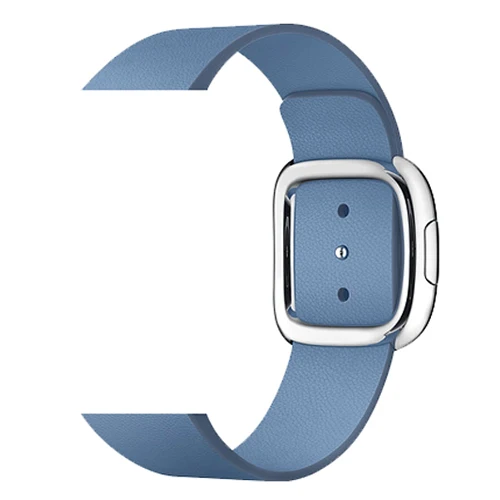 1- Cornflower Ремешок для apple watch 42 мм 38 мм 44 мм 40 мм correa iwatch 5 4 3 современный кожаный браслет с пряжкой аксессуары для apple watch 4 5 - Цвет ремешка: 1- Cornflower