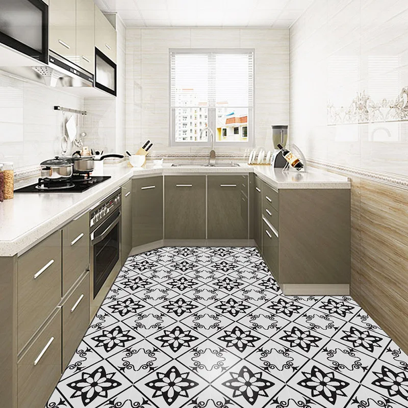 8 шт. черно белые наклейки на пол из ПВХ|Наклейки стену| |