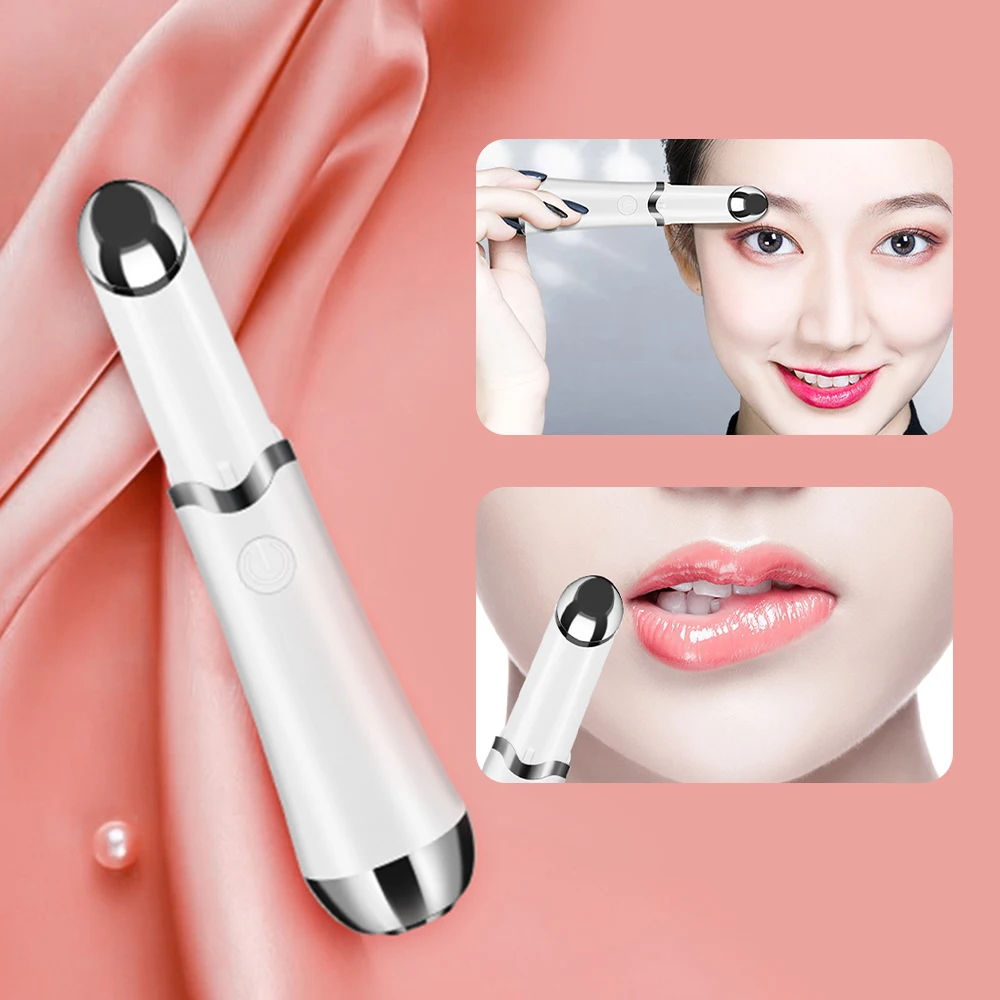 

Mini Eye Lips Care Massager Beauty Pen Eye Face Skin Lifting Anti Wrinkle Heating Massage Machine Eye Bags Dark Circles Removal
