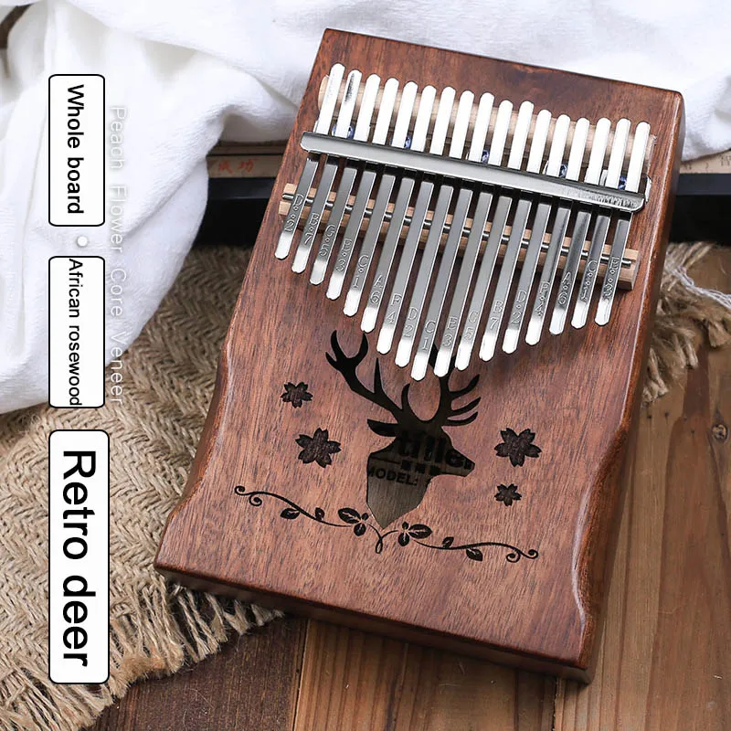 17 клавиш Kalimba Sanza «пианино для больших пальцев» Африканский палисандр цельная доска палец сумка для фортепиано Cega клавиатура Marimba деревянный музыкальный инструмент - Цвет: African rosewood