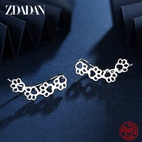 zdadan 925 sterling silver animal footprint earrings for women fashion wedding charm gift