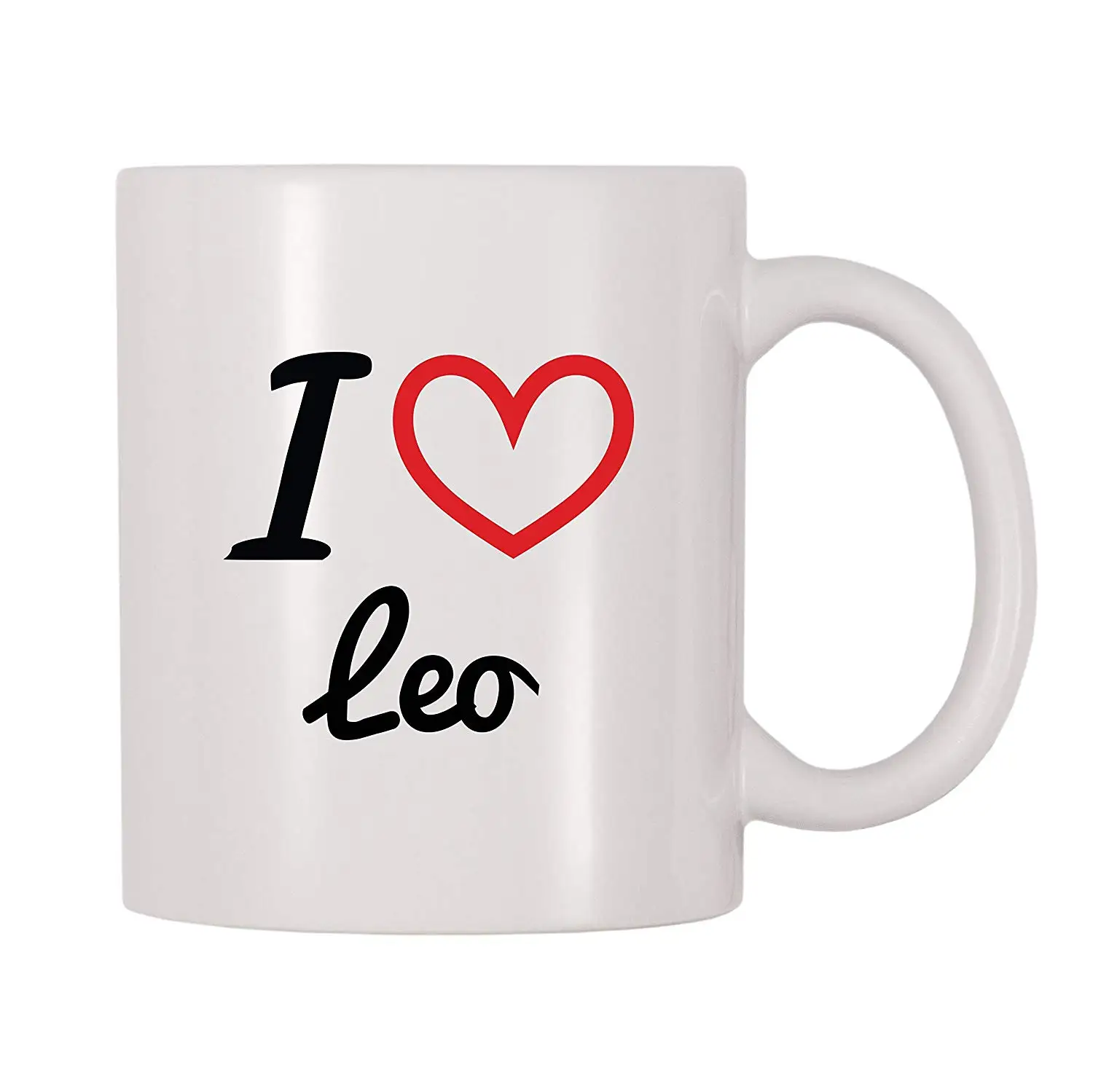Кофейная кружка с персонализированным именем I Love Leo (11 унций)|Кружки| |
