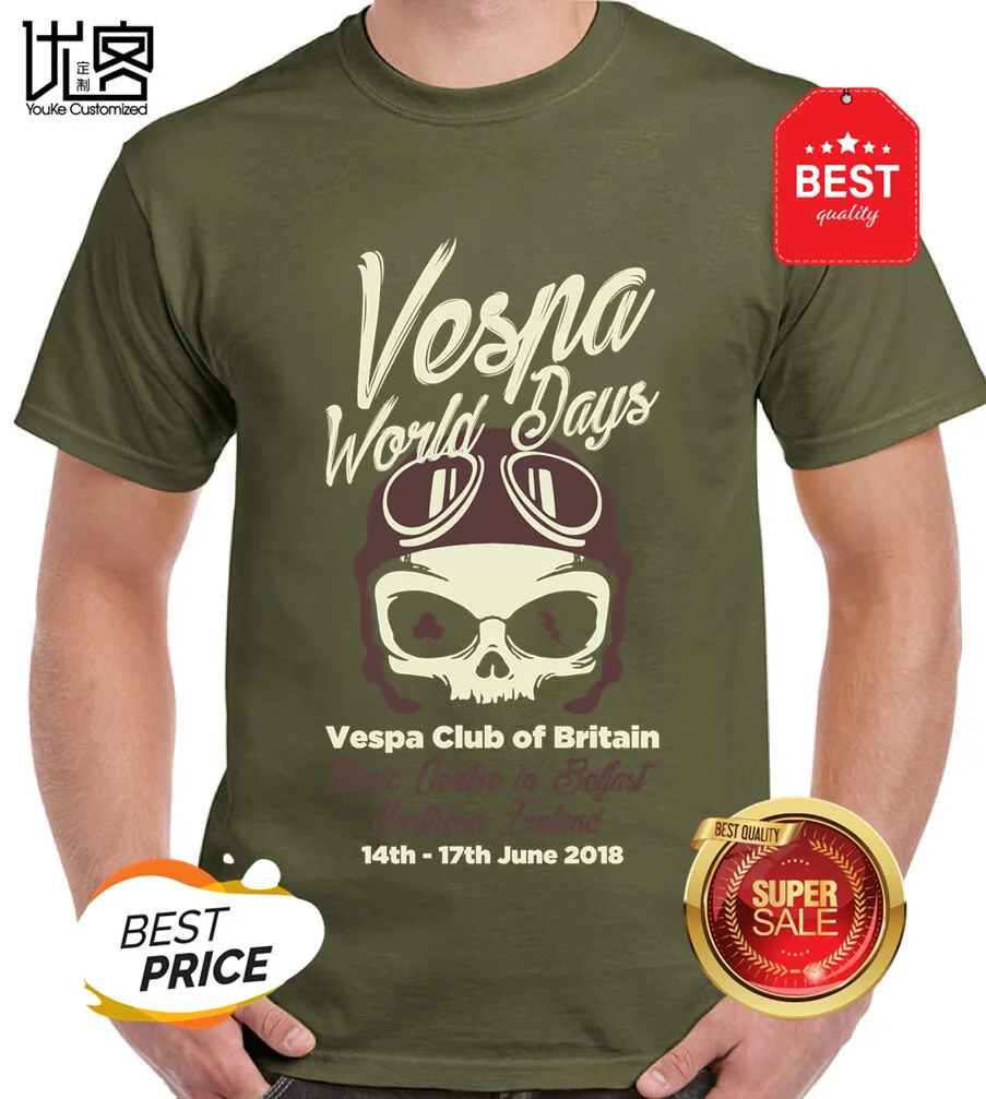 Мужская футболка с логотипом hombre camiseta на заказ мотоцикл vespa скутер 2019 | одежда