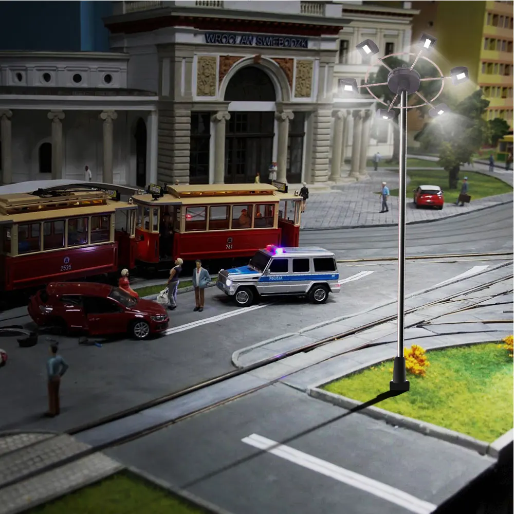 Ho N Scale Miniature Model Light 3V Luminous Tower Street Lights Layout Lamppost Train/garden/playground/stadium Overhead Lights images - 6
