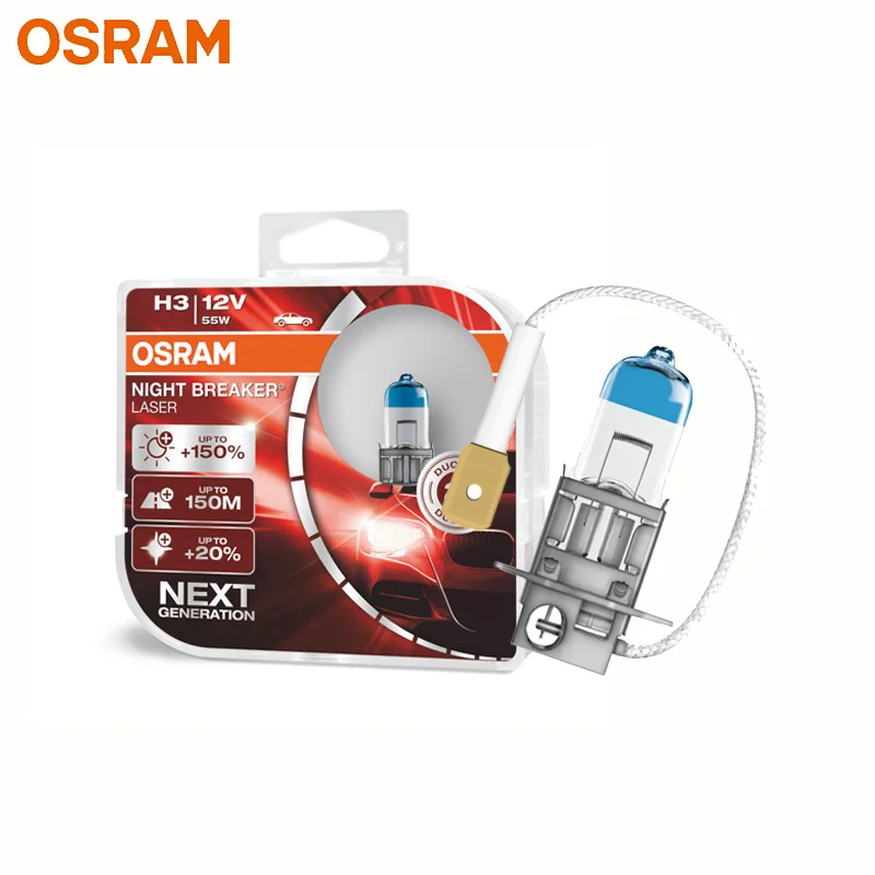 OSRAM H3 64151NL галогенный Ночной выключатель лазерный Next Generation 12 В 55 Вт + 150% яркие белые