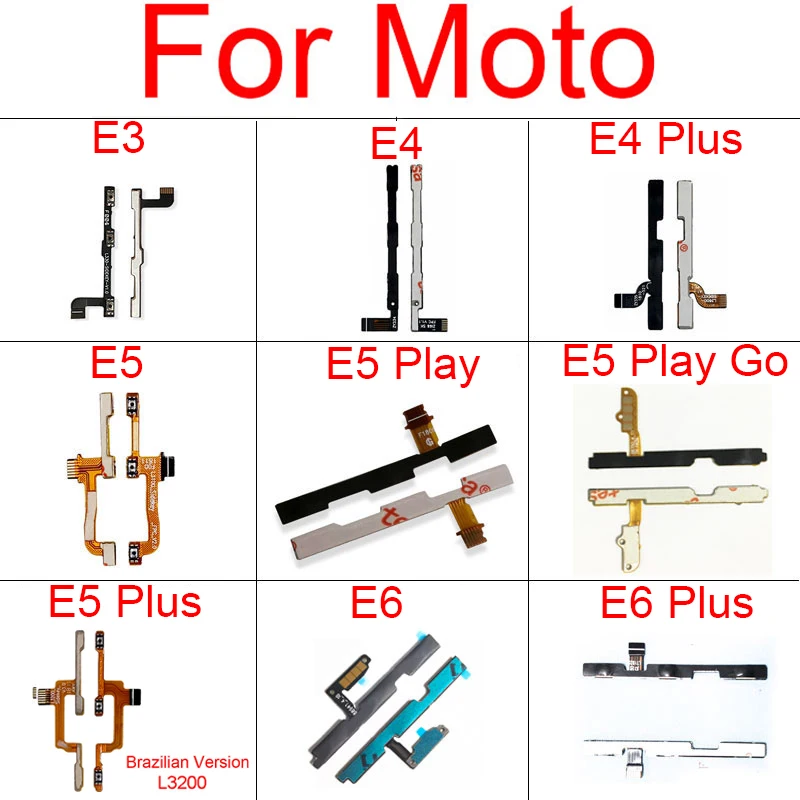 

Power On Off Button Volume Side Key Flex Cable For Motorola Moto E3 E4 E5 E6 E7 Plus Play E6s E5 Play Go Replacement Parts