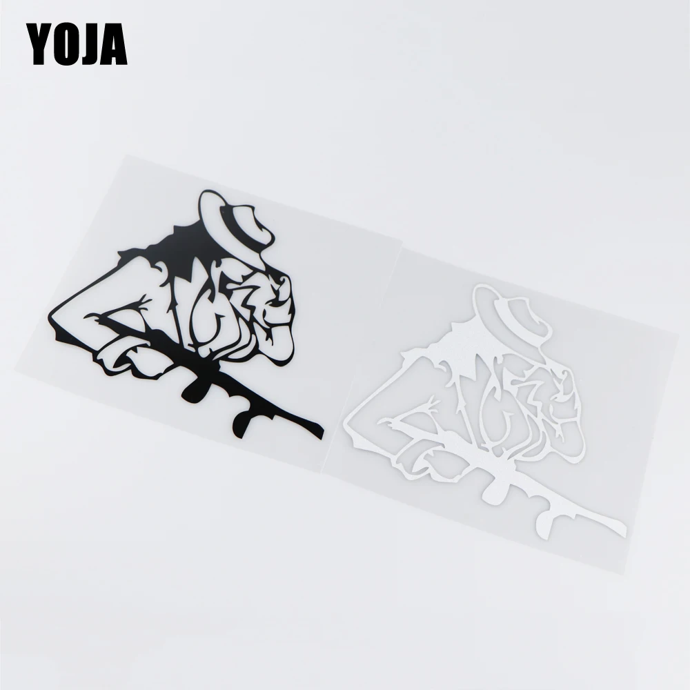 

Виниловая наклейка YOJA 15x13, 4 см, сексуальная женщина с пистолетом, забавная наклейка для автомобилей, декор ZT2-0127