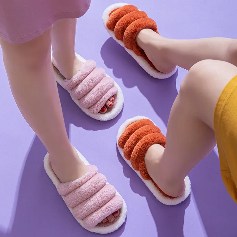 

New Style Cotton Slippers Men's Autumn and Winter Couples Home Indoor Non-slip Shoes Warm Thick-soled Slippers Women