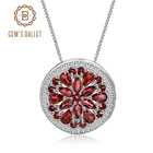 Женское ожерелье из серебра 925 пробы, с натуральным красным гранатом