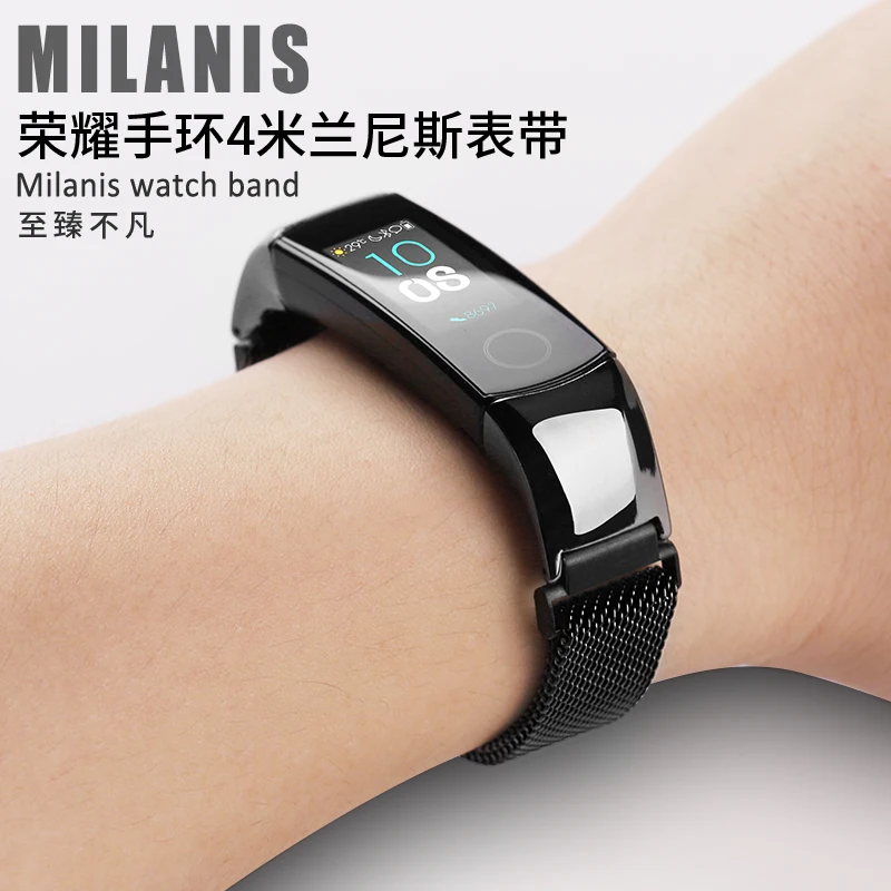 Металлический браслет ремешок для huawei honor Band 5/4 стандартная версия Смарт-Браслет спортивный браслет группа honor Band 4 нержавеющая сталь