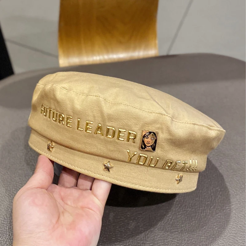 Берет Foux женские шапки с надписью повседневные всесезонные регулируемым