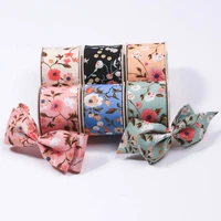 kewgarden 1 1 5 double sided floral chiffon fabric ribbon diy hair accessories bowknot pet rope accessory material 10 yards