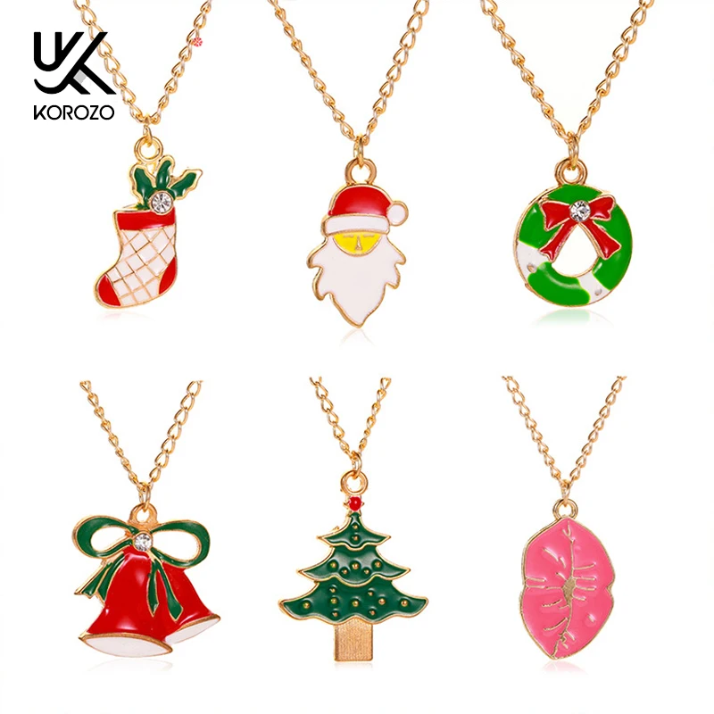 Милое рождественское ожерелье для женщин подвеска пончик в виде дерева девочек