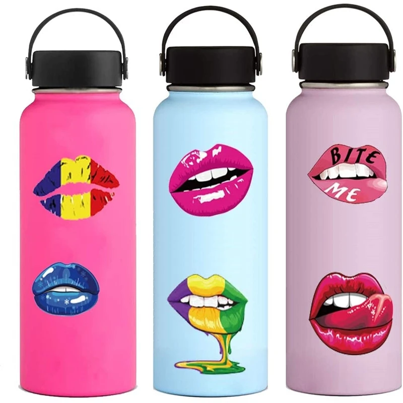 

50pcs/set Wholesale Sexy Red lips Stickers Waterproof Sticker For Skateboard Laptop Luggage Bicycle Decal Kids Gifts