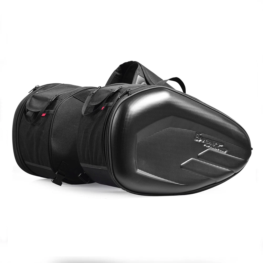 

GHOST RACING 58L Waterproof Motorcycle Saddle Bag Motor Riding Knight Helmet Bag Tail Luggage Suitcase Universal Tank Backpack