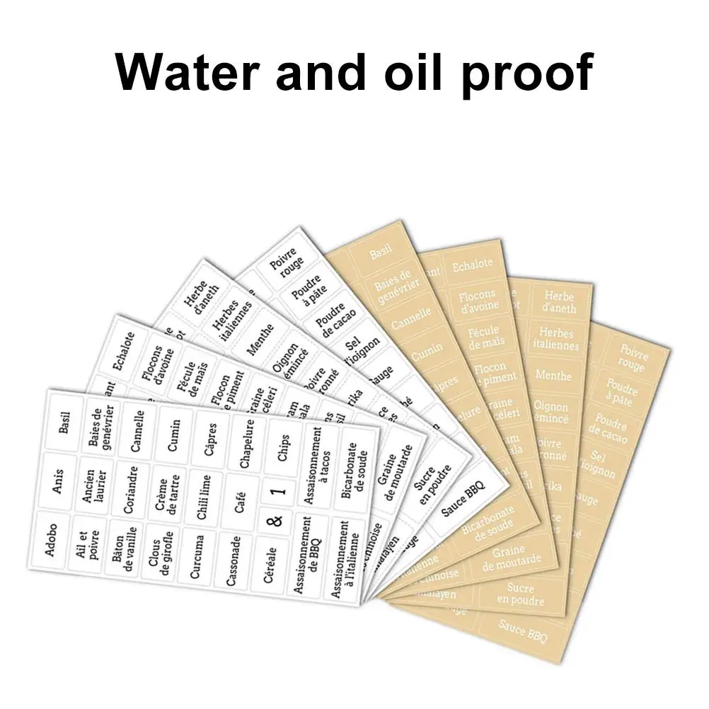 Прозрачные водонепроницаемые наклейки для банок с приправами 8 листов | Дом и сад
