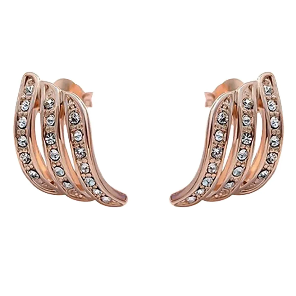 

Diamond-studded Earrings For Women Rose Gold Personality Ear Stud Ladies Fashion Design Earrings Jewelry 2021 pendientes mujer