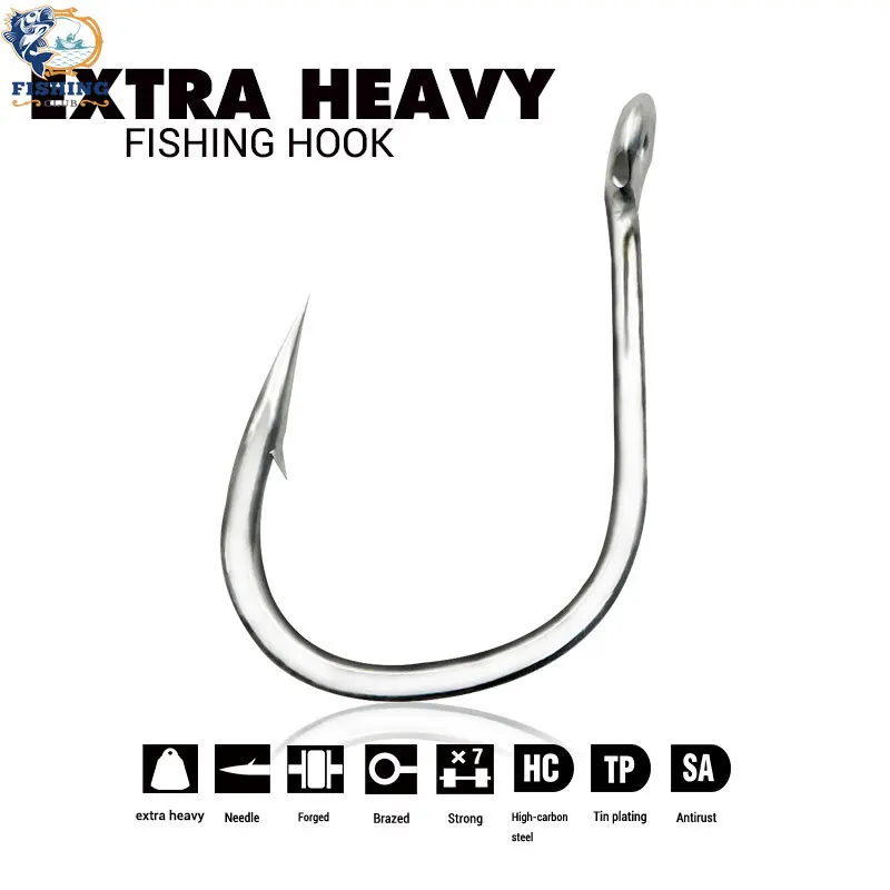 

10 шт., большой Рыболовный крючок 13/0-5/0, 7 крючков для морской рыбалки из высокоуглеродистой стали