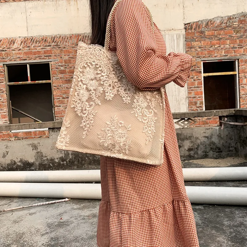 Кружевная женская сумка через плечо модная ажурная соломенная ретро-сумка с