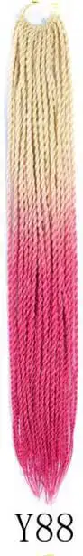 Qphair Ombre Сенегальские вьющиеся волосы крючком косы 24 дюйма 30 корней/упаковка синтетические плетеные волосы для женщин черные кроличьи волосы - Цвет: y88