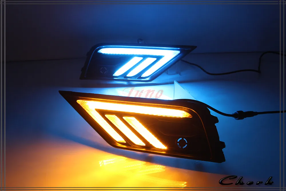 

LED Day Light for Volkswagen VW Tiguan 2017 2018 Daytime Running Light with Yellow Turn Light and Night Blue Light Function