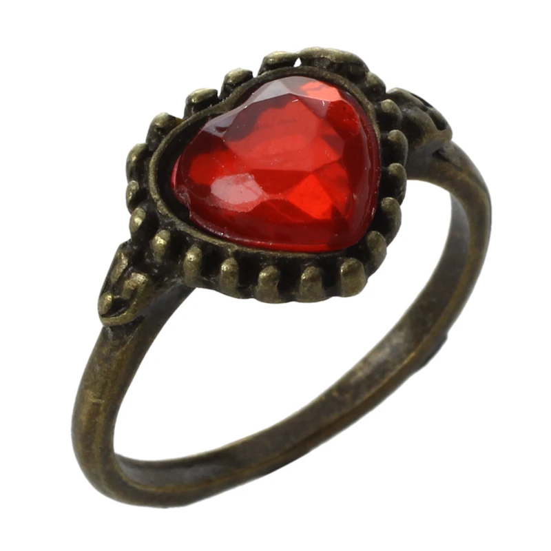 Новинка 3 шт. Ретро Винтаж красные стразы любовь сердце корона кольцо Королева