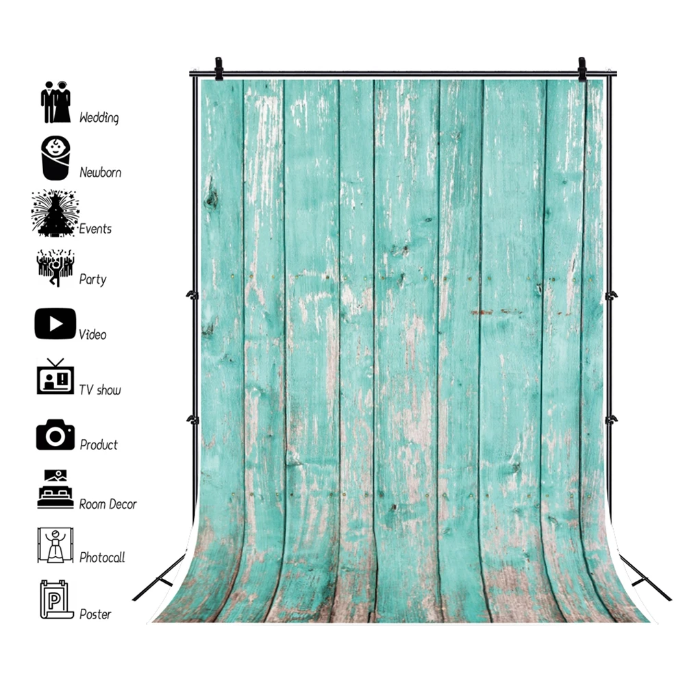

BlueWood Board Floor Vintage Wooden Plank Texture Baby Portrait Backdrop Photography Background For Photo Studio Photophone Prop