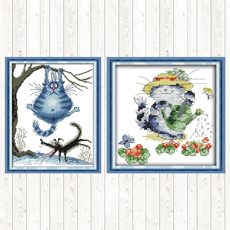 Трудолюбивые наборы крестиков для кошек домашний декор стен рукоделие 14ct 11ct